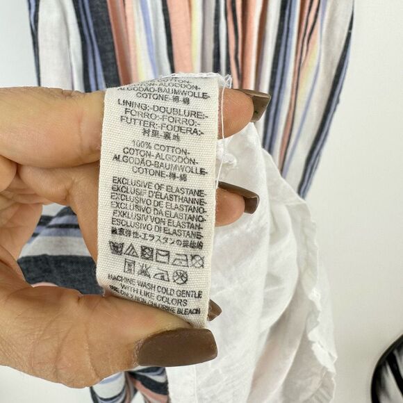 Free People Striped Midi Dress - Blue, Pink, White - Picture 8 of 12